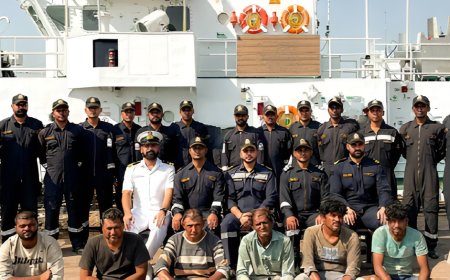 भारतीय तटरक्षक दलाने पाकिस्तानी जहाजाचा पाठलाग करून सात मच्छिमारांची सुटका केली