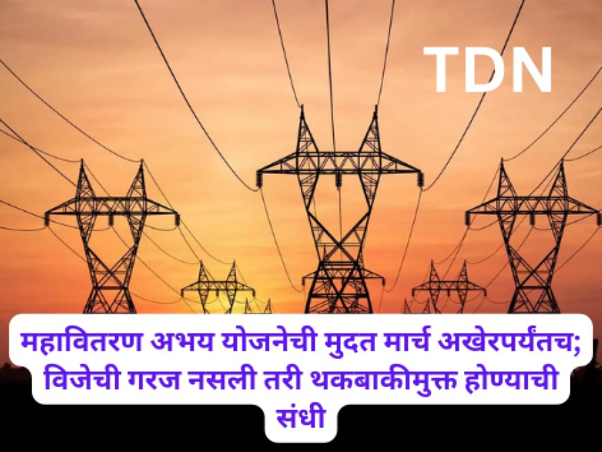 महावितरण अभय योजनेची मुदत मार्च अखेरपर्यंतच;  विजेची गरज नसली तरी थकबाकीमुक्त होण्याची संधी
